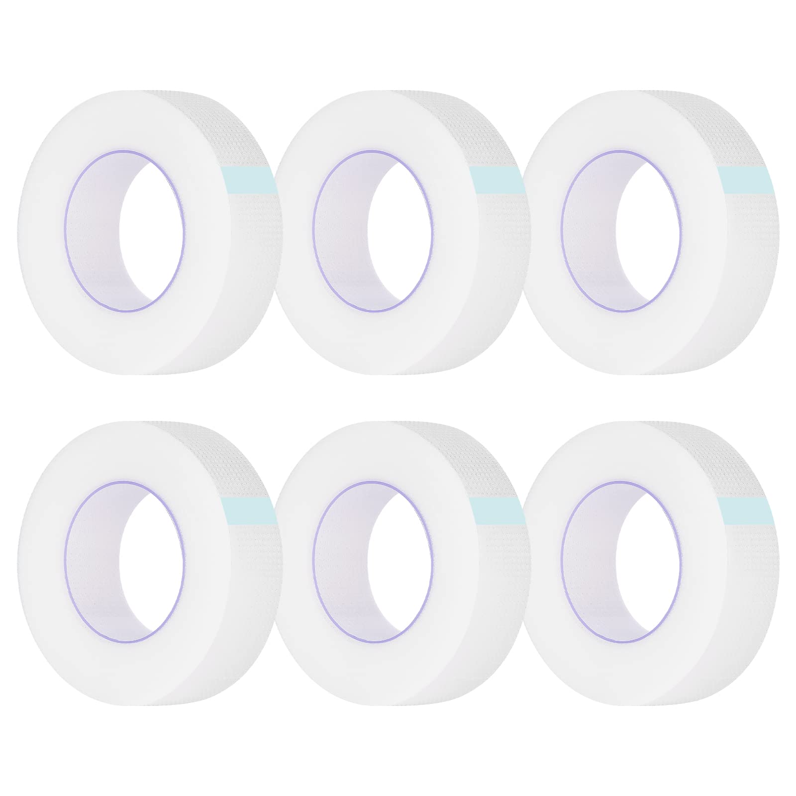 Kirecoo 6 Rolls Transparent Adhesive Eyelash Tape - Breathable PE Lash Strips for Eyelash Extensions (9m/10yd per Roll) | Professional Salon & DIY Home Use