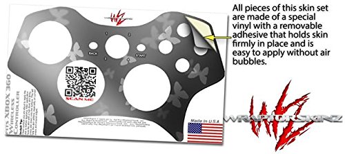 XBOX 360 Controller Skin - Bokeh Butterflies Grey Decal | Gaming Accessory