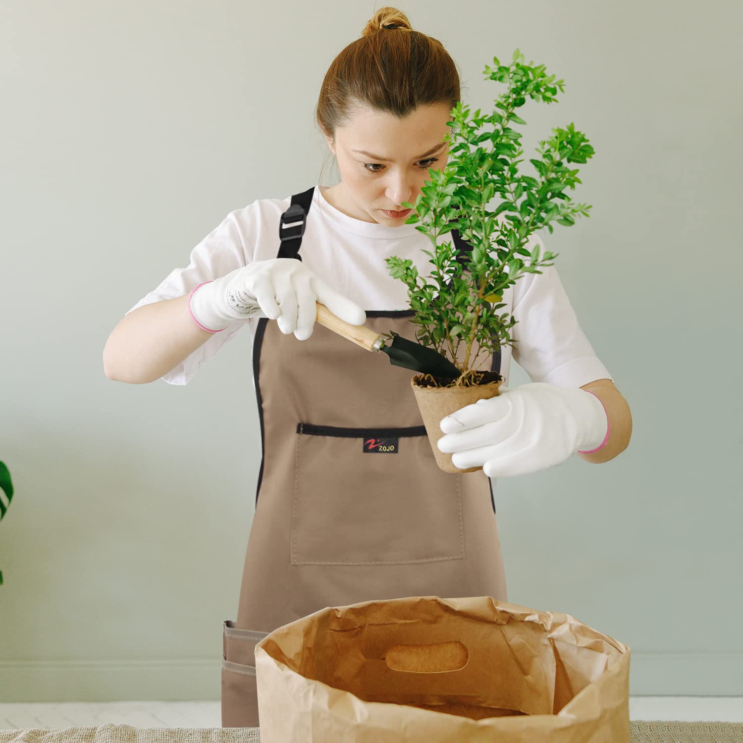 Disco Ball Oxford Cloth Gardening Apron - Thickened Waterproof & Durable Workwear with Multi-Pocket Tool Belt for Men & Women - Perfect for Gardening, Cooking, DIY Projects & Outdoor Activities