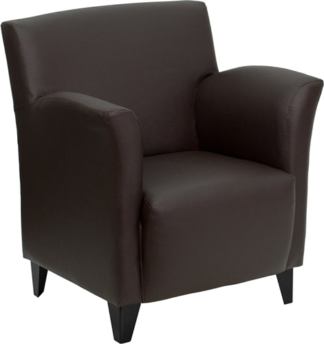Premium FLASH HERCULES Roman Series Black LeatherSoft Lounge Chair - Comfortable Modern Recliner for Living Room, Bedroom & Office Relaxation