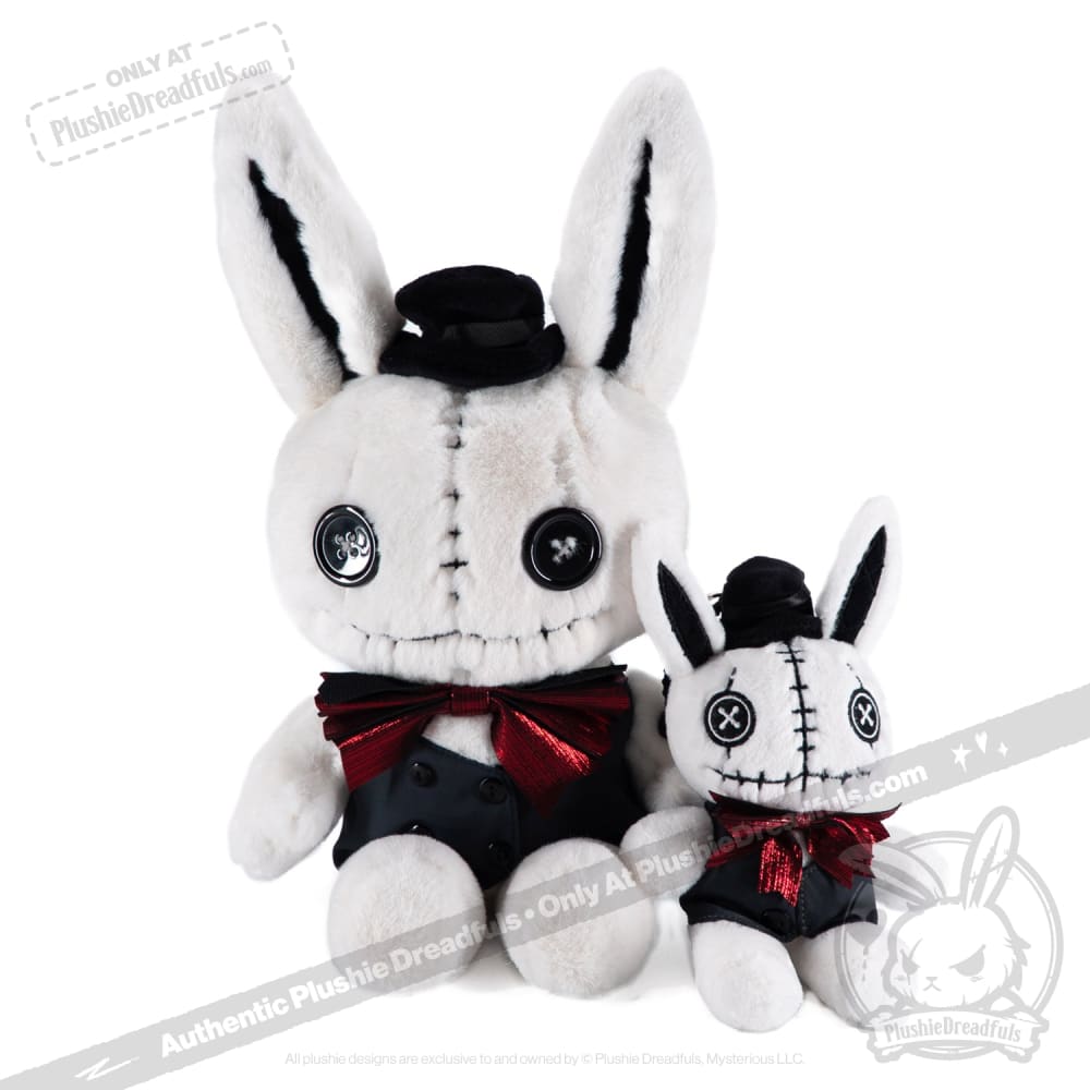 Victorian Style White Rabbit Plush Keychain - Cute Bunny Keyring Accessory for Bags, Backpacks & Gifts | Perfect for Alice in Wonderland Fans & Collectors
