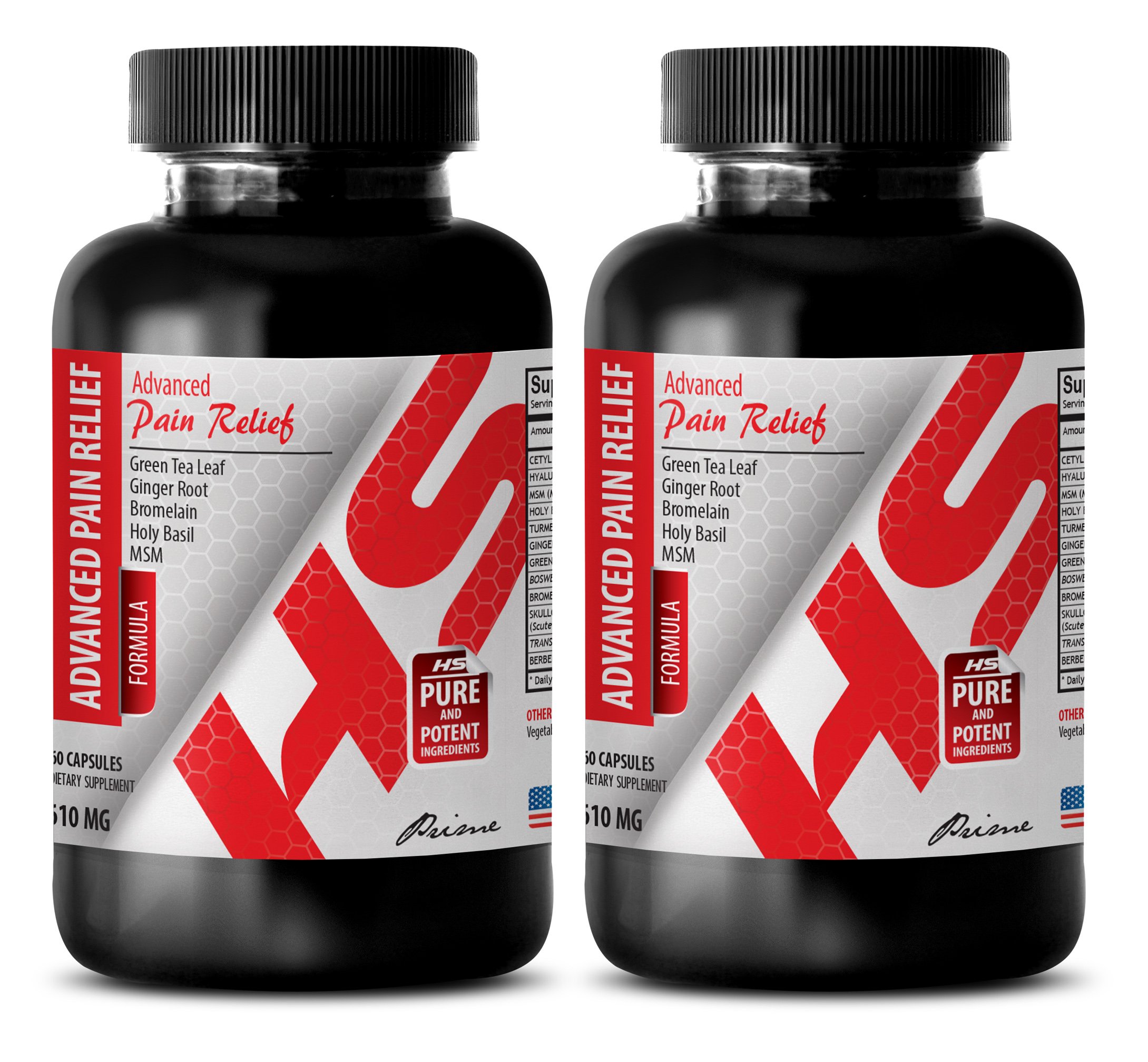 Pain Free - Extreme Pain Relief Formula 610MG with Holy Basil Leaf - 2 Bottles (120 Capsules) - Natural Muscle & Joint Pain Relief for Arthritis, Backache & Headaches