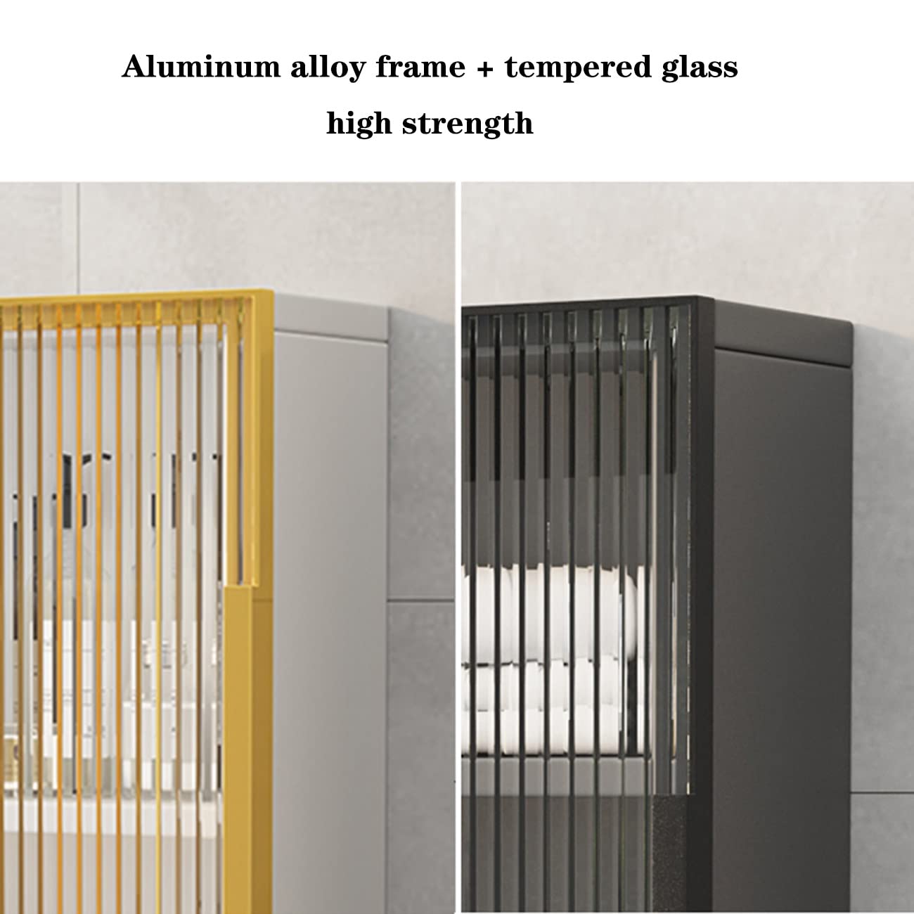 Multifunctional Wall Cabinet with Glass Door - Sturdy Multi-Layer Storage Shelf for Living Room, Entryway, Bathroom & Bedroom | Space-Saving Home Organization Solution for Small Spaces