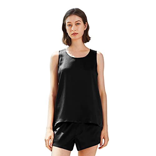 Mommesilk 100% Pure Silk Pajama Set for Women - Sleeveless Top & Shorts | Machine Washable Luxury Sleepwear | Perfect for Summer Nights & Relaxing at Home