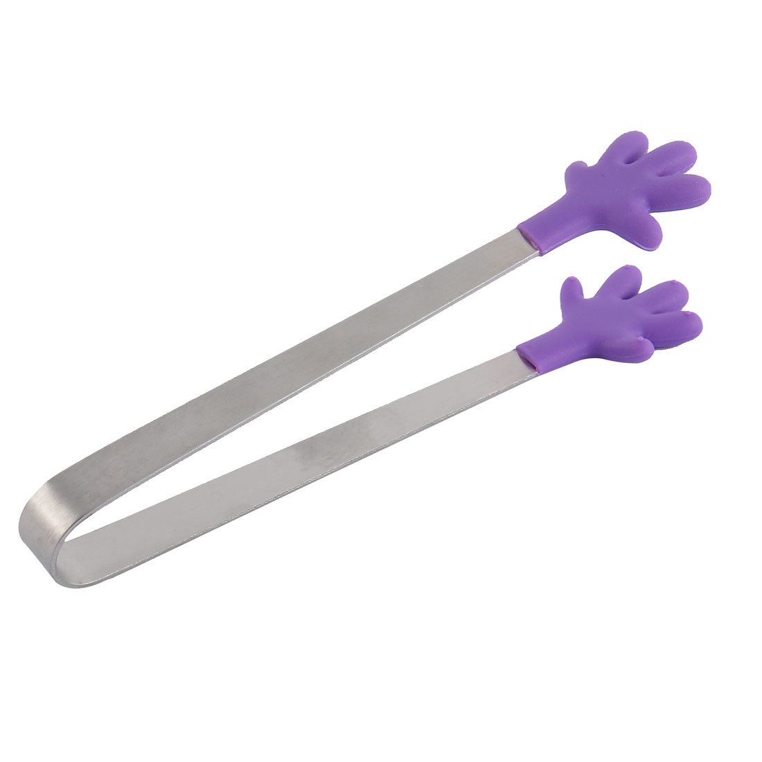 Stainless Steel Hand-Shaped Kitchen Clip Tongs for Cake, Bread, Biscuits - Purple | Non-Slip Food Clamp for Baking, Serving & Organizing Pantry