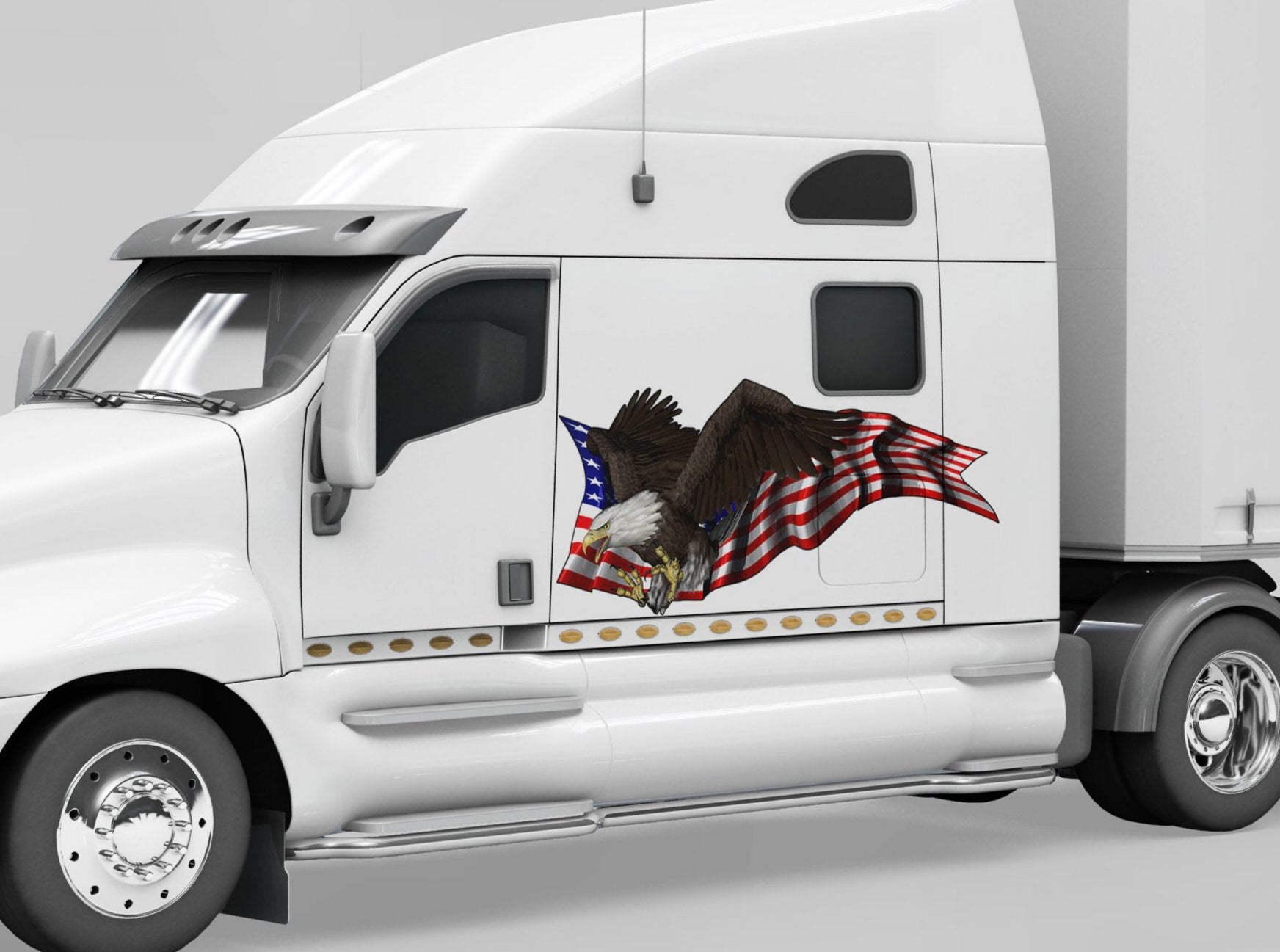 American Bald Eagle Vinyl Decals for Semi Truck & Trailers - Patriotic Semi Truck Stickers for Windows, Doors & Trailers - Perfect for Truck Drivers & Patriotic Americans