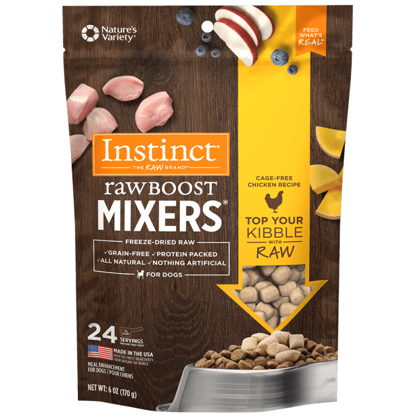 Instinct Raw Boost Mixers Cage Free Chicken Recipe Dog Food Topper - 6oz | Grain Free Kibble Enhancer for Dogs | Perfect for Picky Eaters & Meal Boosting