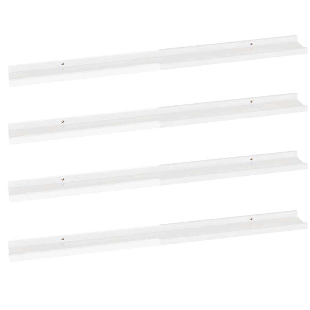 FAMIROSA 4-Piece Wall Shelves Set - High Gloss White Floating Shelves 39.4
