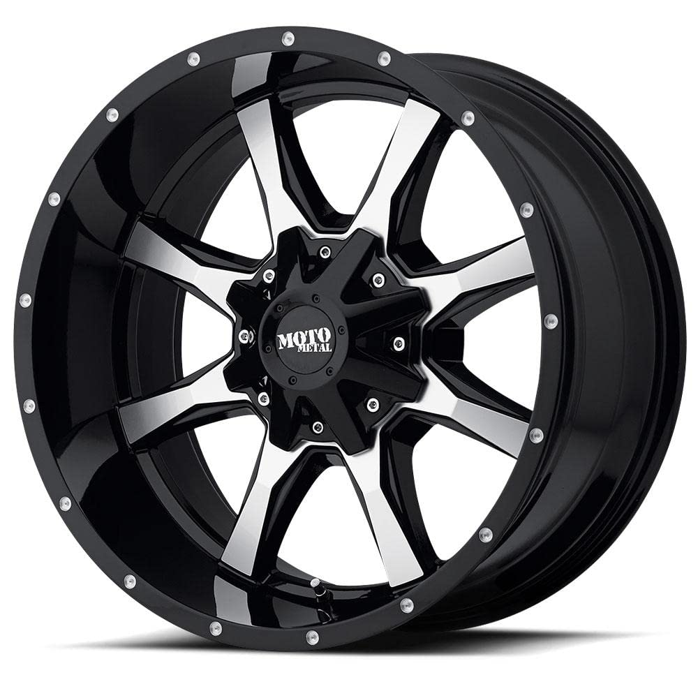 Moto Metal MO970 22x10 Gloss Black Machined Face Wheel - 5x110 Bolt Pattern, -18mm Offset - Premium Chromium Finish for Trucks & SUVs - Off-Road & Street Performance Wheels