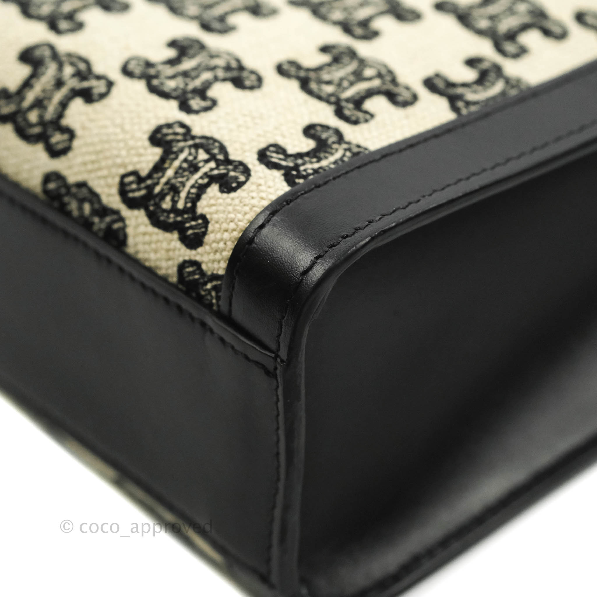 Celine Small Cabas Vertical Tote Bag with Triomphe Embroidery in Black Textile - Perfect for Work, Travel & Everyday Luxury Fashion Accessory