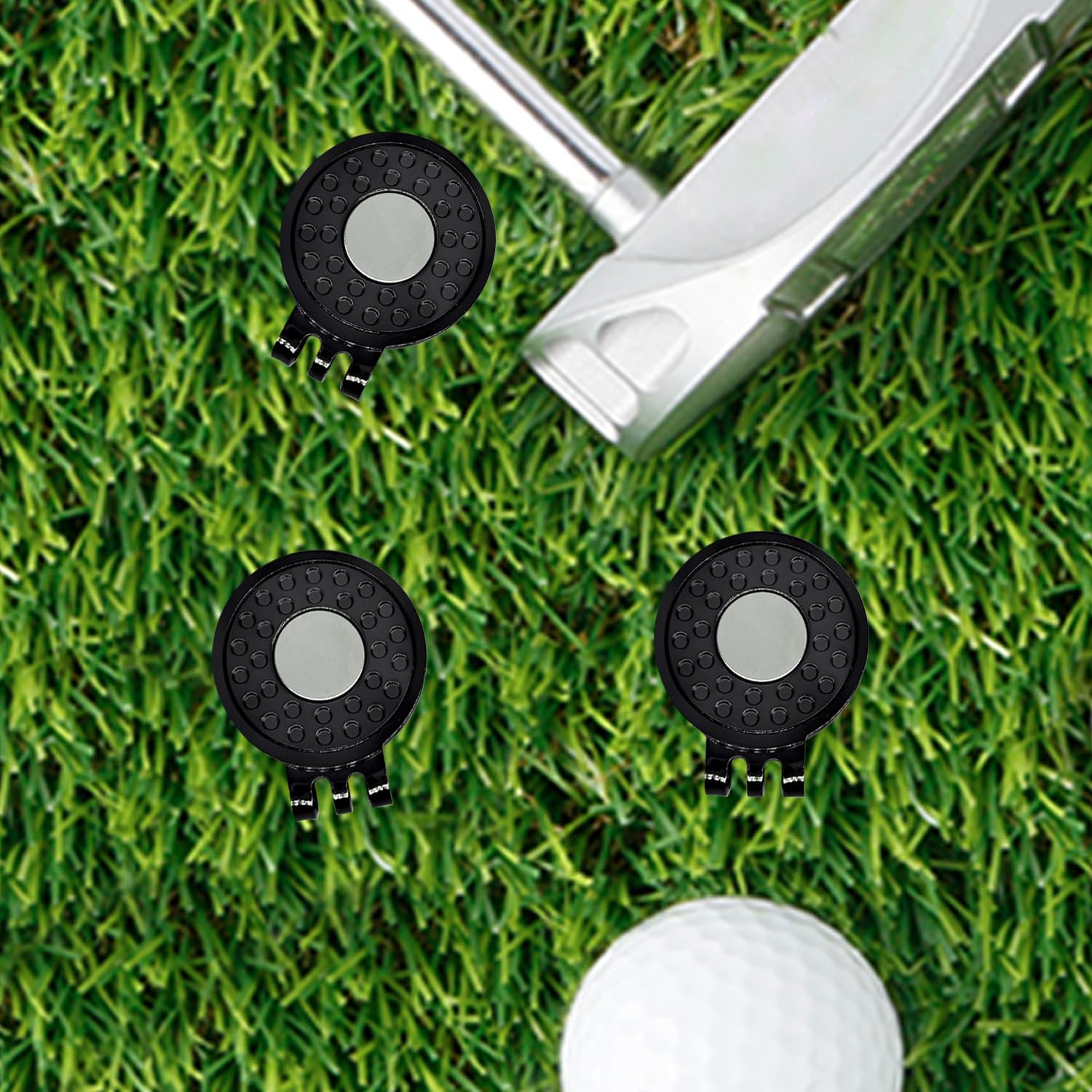 12PCS Magnetic Golf Hat Clips - Nickel-Plated Alloy Ball Marker Holders for Golf Caps & Gloves | Professional Golf Training Accessories | Perfect for Golf Tournaments & Driving Range Practice