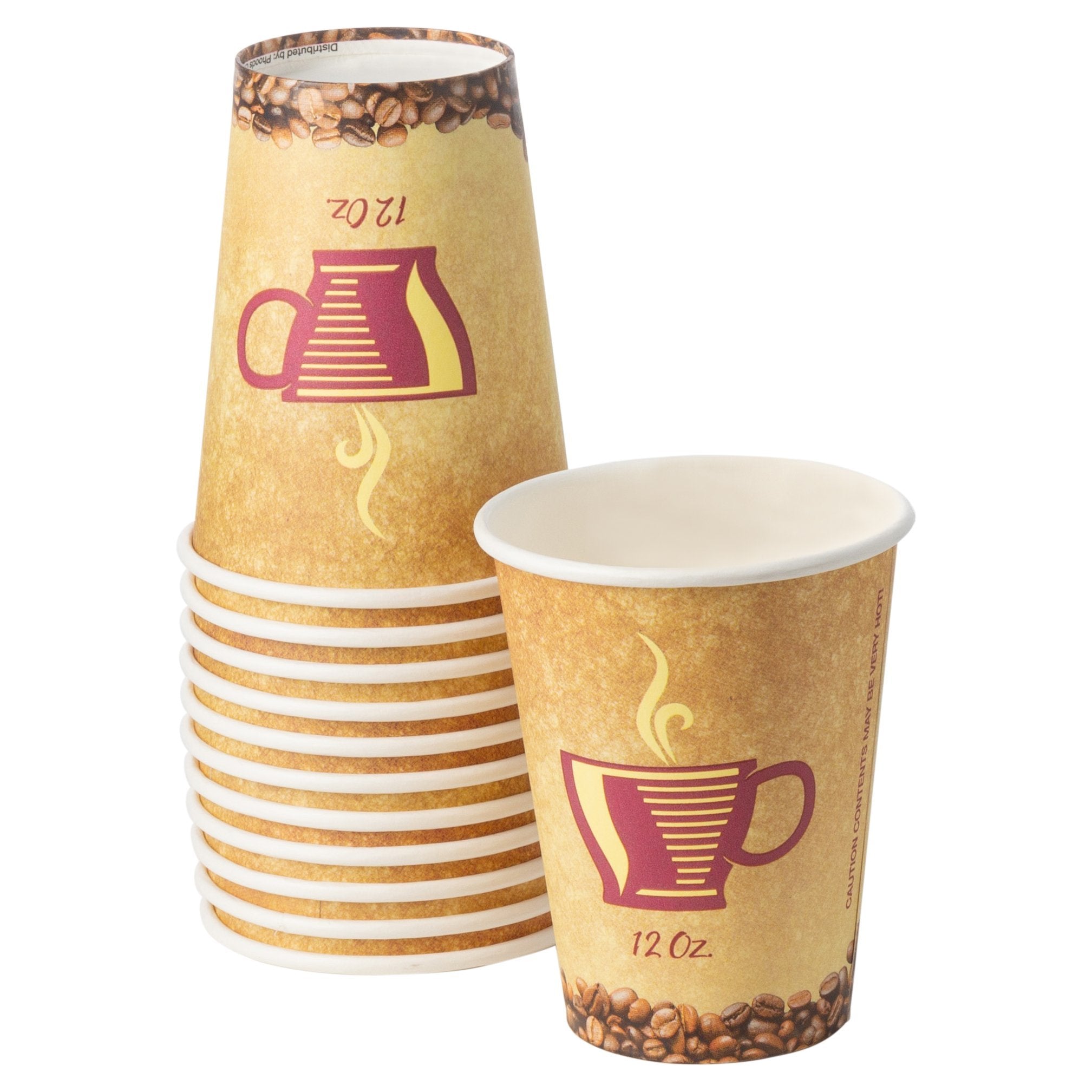 Eco-Friendly Disposable Paper Coffee Cups with Lids - 12oz/16oz Bulk Pack for Hot & Cold Beverages - Perfect for Office, Cafes, and Home Use