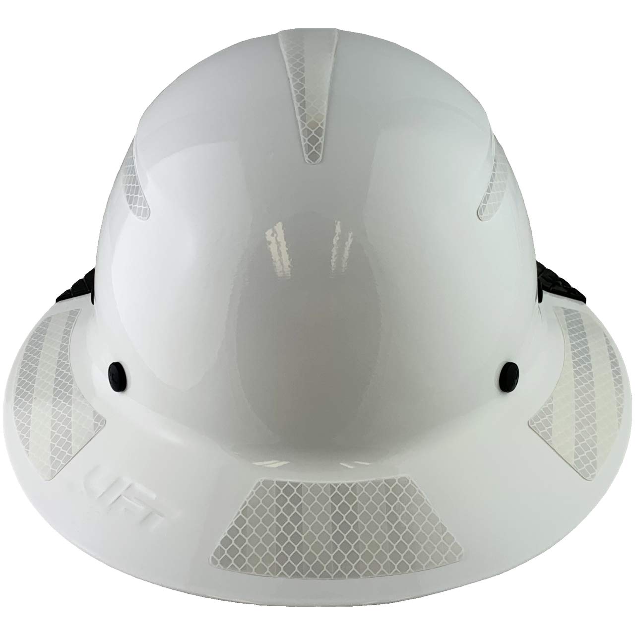 Fiberglass Composite Full Brim Safety Hard Hat - ANSI Certified White Construction Helmet with Reflective Decals & Tote Bag - Ideal for Construction Workers, Electricians, and Industrial Safety