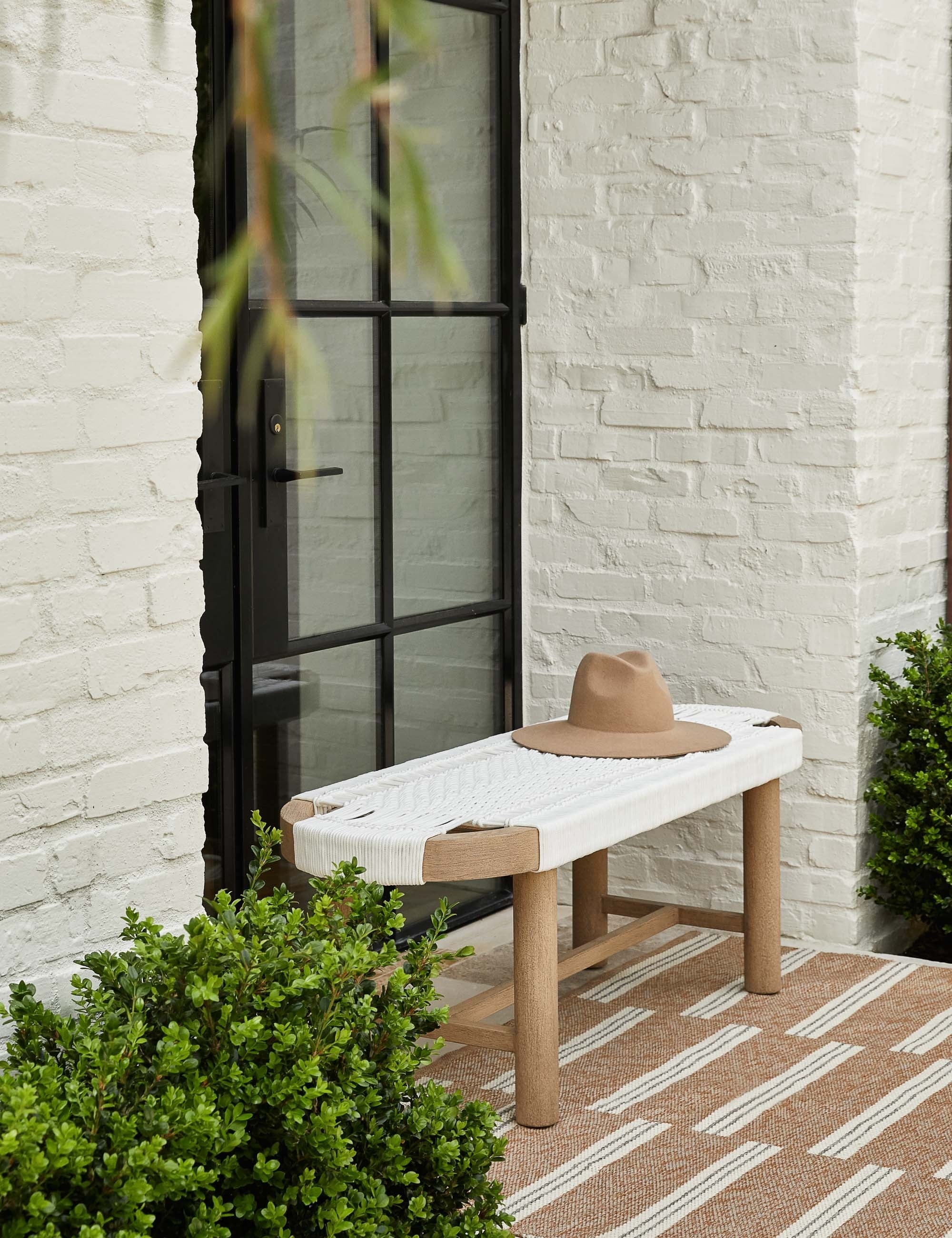 Arina Indoor Outdoor Bench - Durable Weather-Resistant Patio, Garden, Entryway & Deck Seating - Perfect for Home, Porch, and Backyard Decor