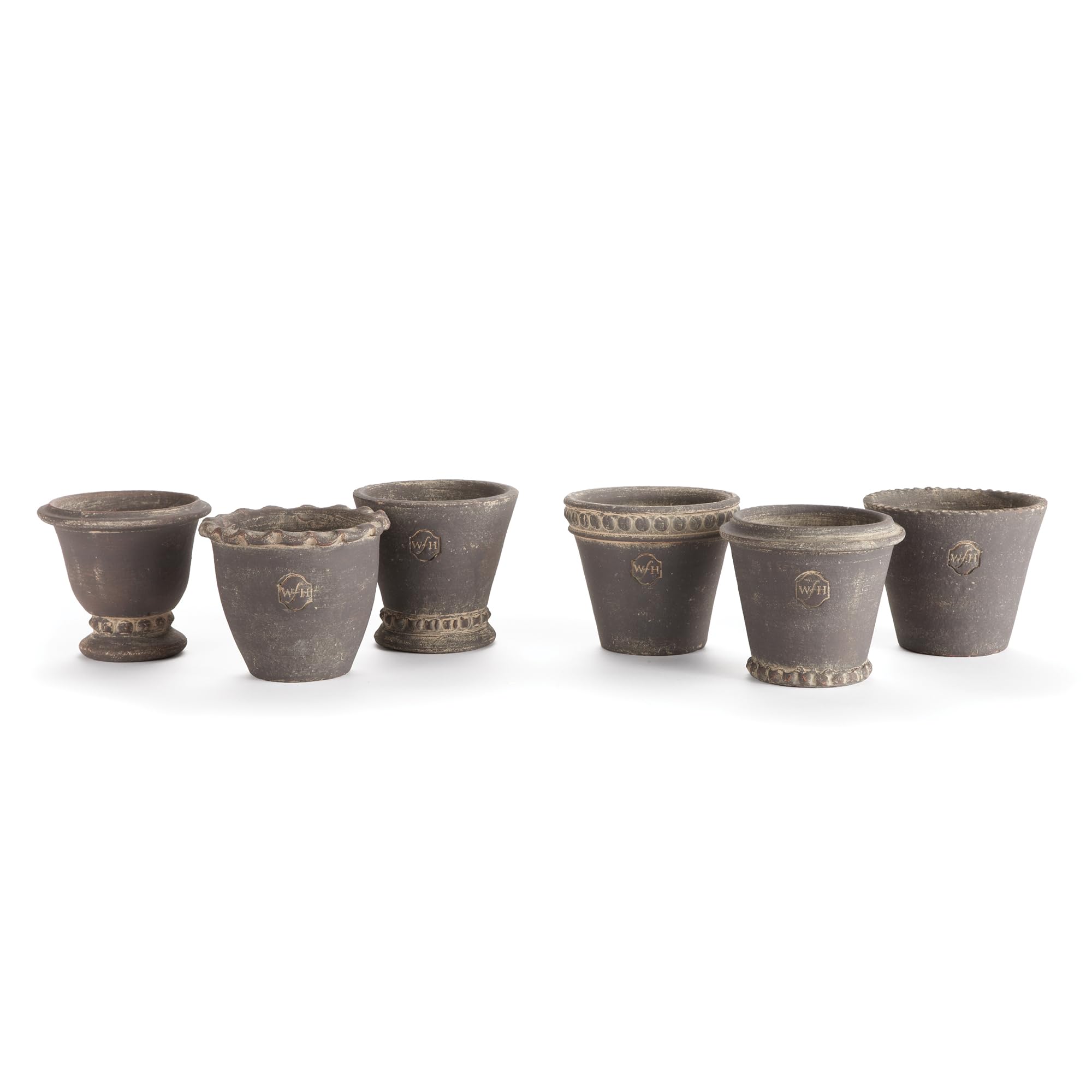 NAPA Home & Garden White Ceramic Mini Flower Pots Set of 6 - Perfect for Succulents, Herbs & Small Plants Indoor Decor