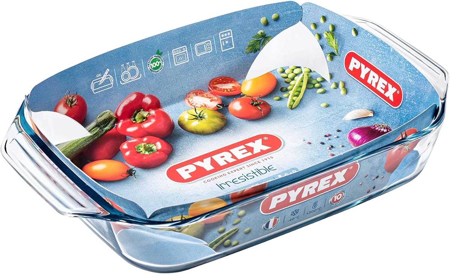 Pyrex Optimum 2.9L Rectangular Roasting Dish - 35 x 23 cm Oven Safe Bakeware for Turkey, Chicken, Casseroles & Holiday Meals