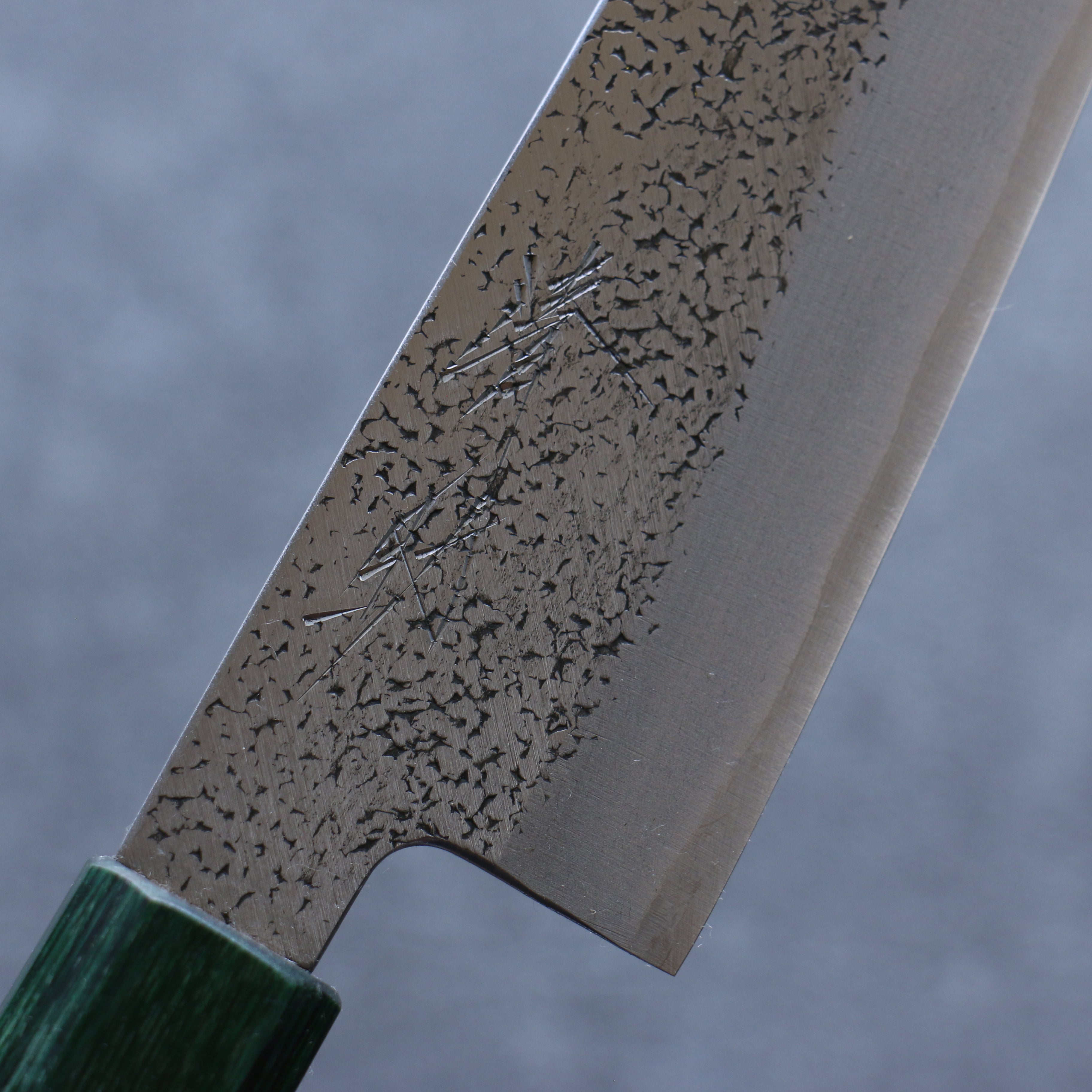 Premium Seisuke Blue Super Hammered Bunka Knife 165mm - Walnut Handle with Double Green Pakka Wood - Japanese Kitchen Knife for Slicing, Dicing & Precision Cooking