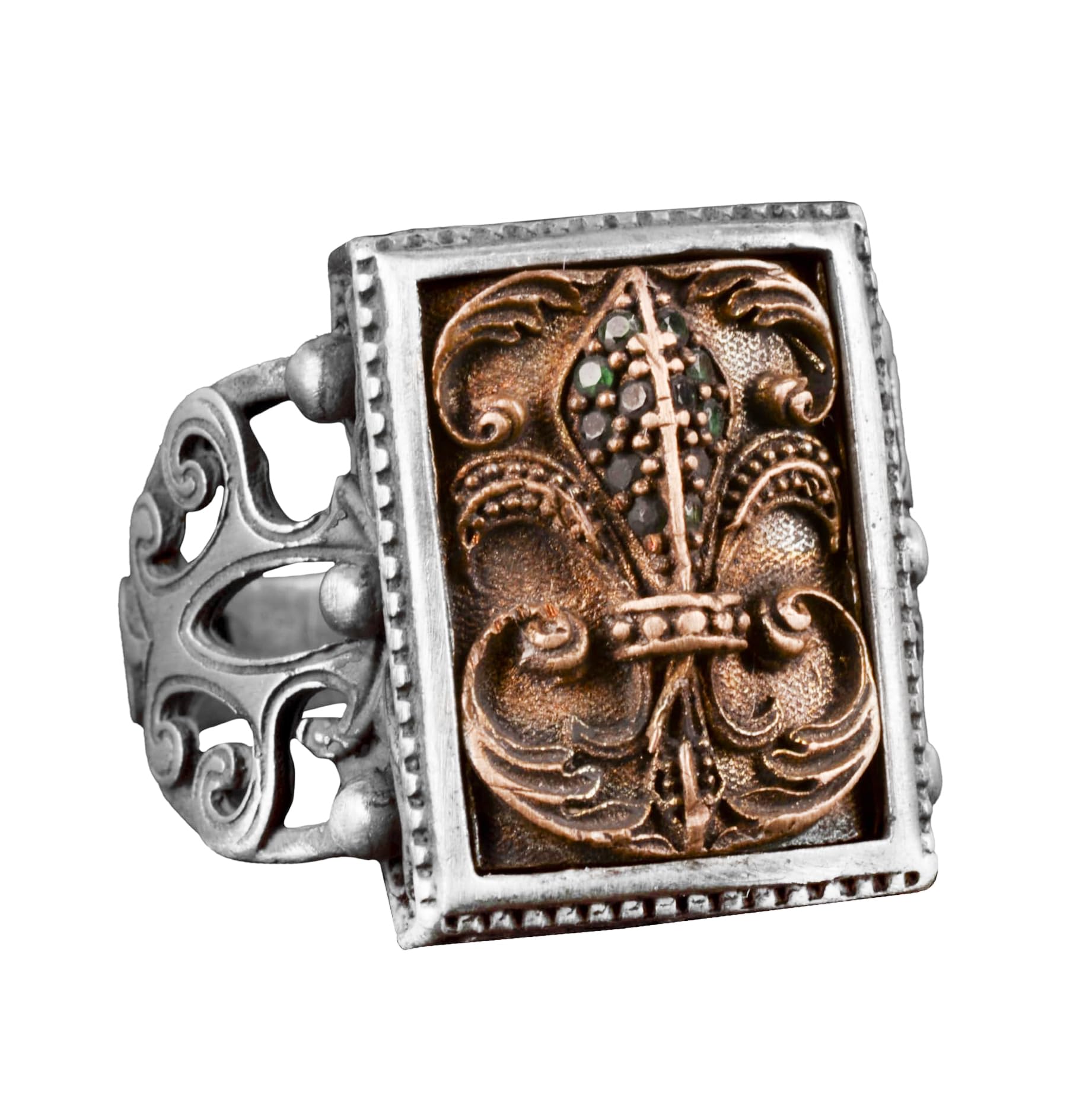 Lily of the Valley Ring for Men - 925 Sterling Silver Fleur-de-Lis Band Jewelry - Perfect for Weddings, Anniversaries & Gifts