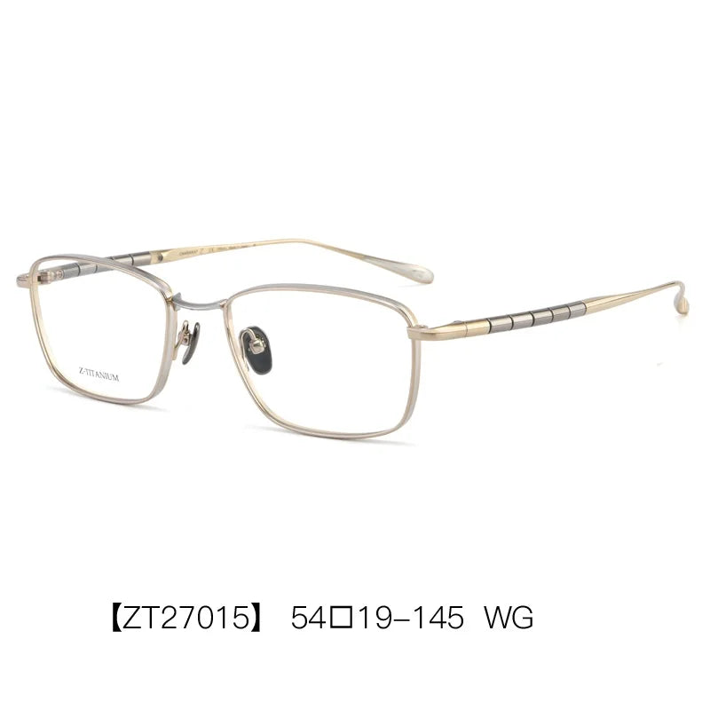 Aimee Men's Full Rim Square Titanium Eyeglasses Frame 27015 - Lightweight Durable Glasses for Work, Reading & Everyday Use
