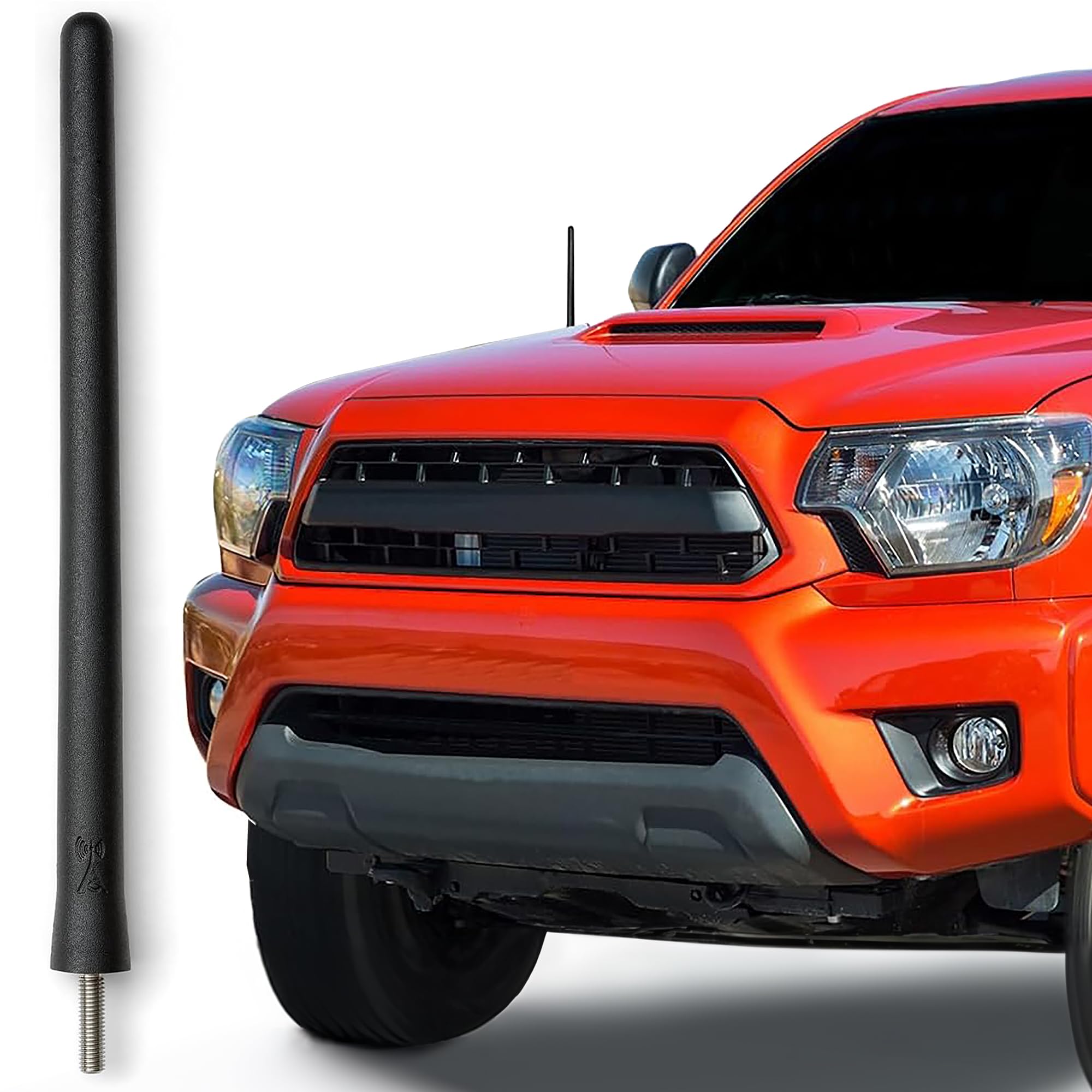 6 3/4 Inch Short Rubber Antenna for Toyota Tacoma (1995-2015) - Stainless Steel Threading, Car Wash Proof, Easy Install, Enhanced AM/FM Radio Reception with Copper Coil | Replacement Antenna for Off-Roading, Daily Commuting & Car Wash Safety