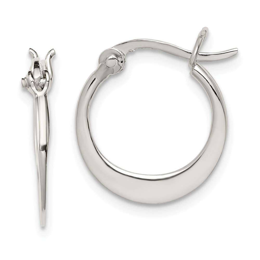 925 Sterling Silver Flat Hoop Earrings - 18mm x 15mm Minimalist Dainty Hoops for Women - Perfect for Everyday Wear, Work & Special Occasions