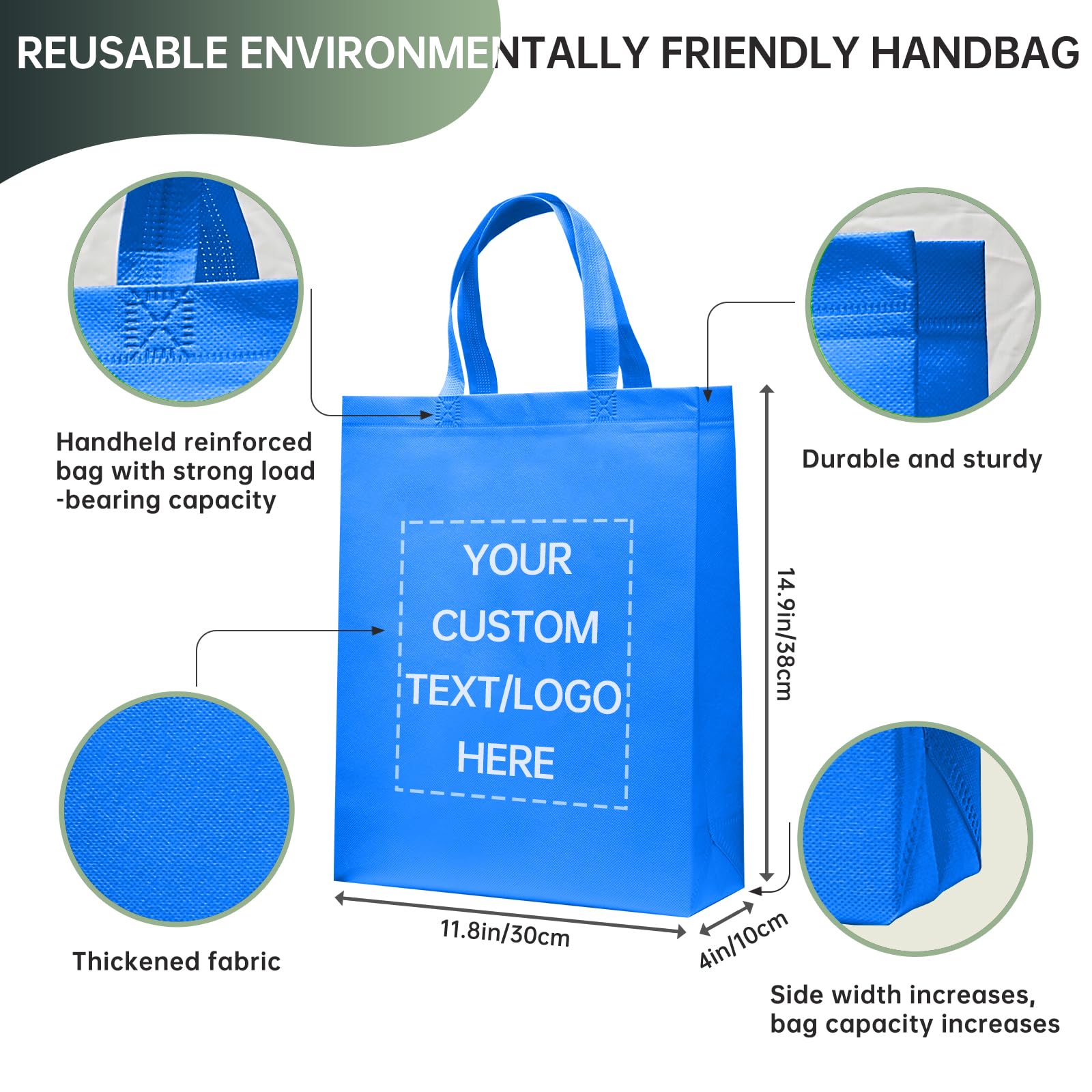 Customizable Tote Bags Bulk 100 Pack - Eco-Friendly Reusable Shopping Bags for Business Promotions, Retail Stores, Events & Parties - Perfect for Advertising, Giveaways & Everyday Use
