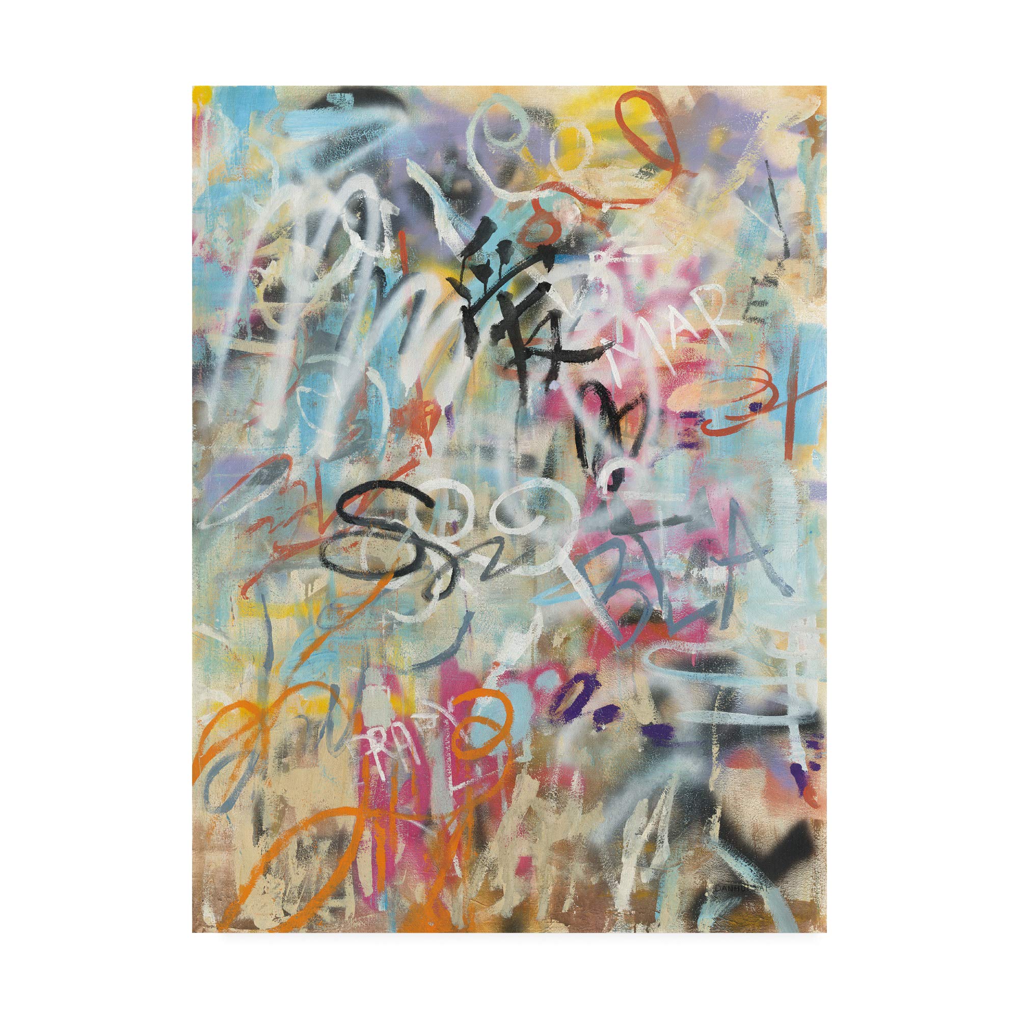 Trademark Fine Art - Danhui NAI Graffiti Love Wall Art Print 35x47 Inches - Perfect for Living Room, Bedroom & Office Decor