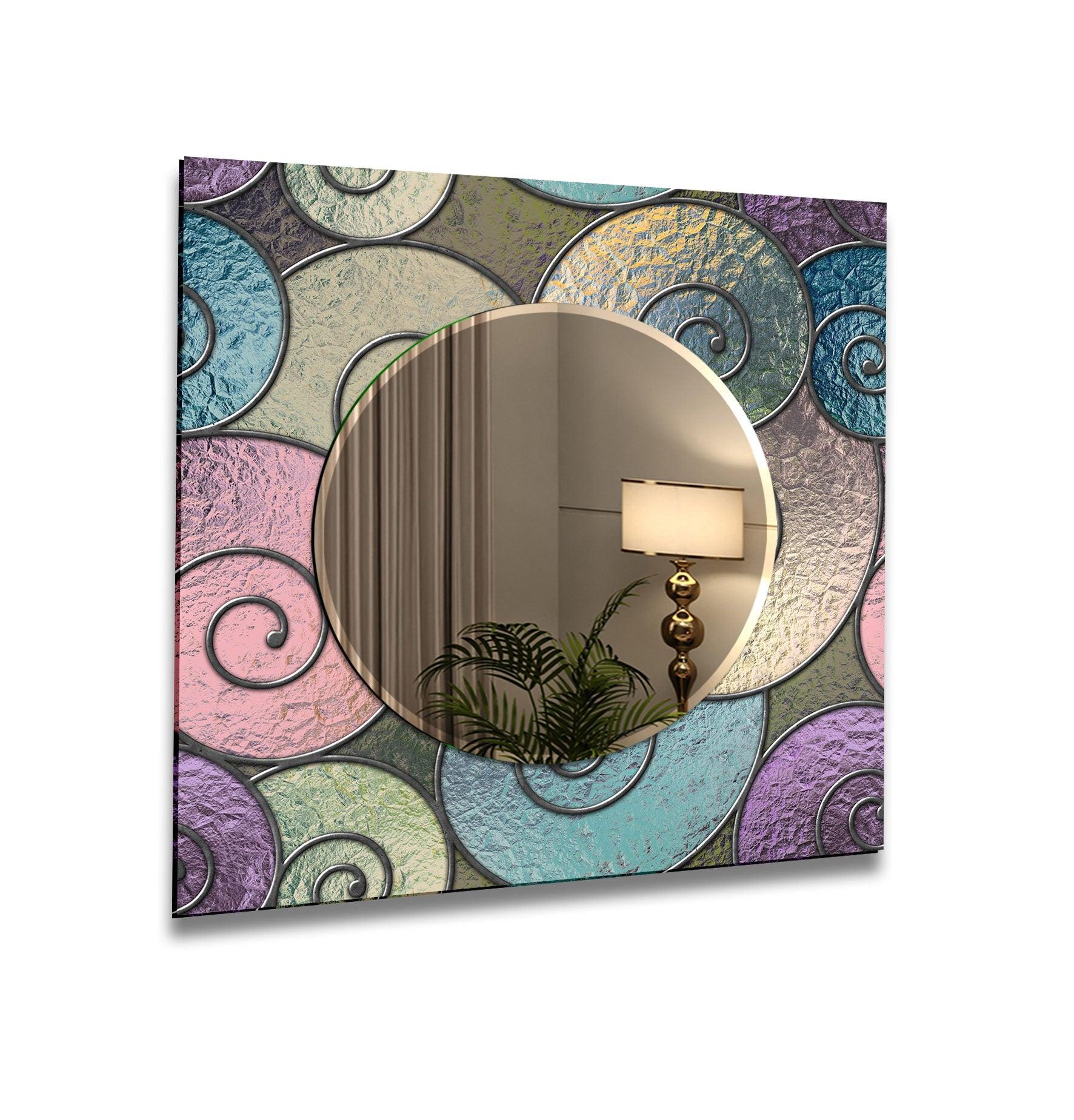 Abstract Spiral Wall Mirrors - Modern Decorative Round Mirror for Living Room, Bedroom, Entryway - Unique Home Decor & Stylish Interior Design Accent