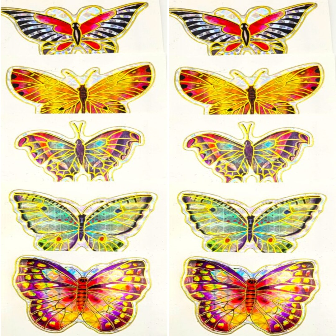 Vibrant Prism Butterfly Stickers - Waterproof & Durable Decals for Laptops, Phones, Journals & DIY Crafts - Perfect for Scrapbooking, Bullet Journals & Room Decor