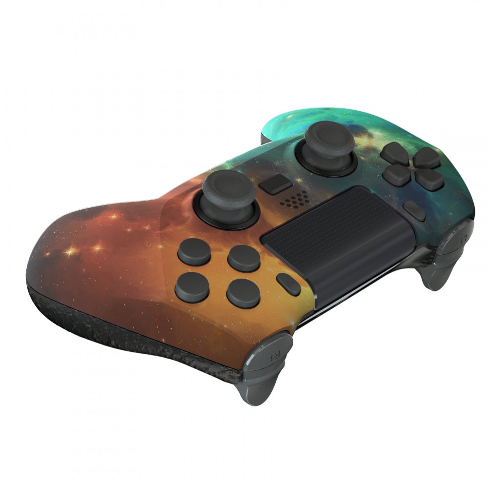 eXtremeRate Orange Star Universe DECADE Tournament Controller Upgrade Kit for PS4 Controller JDM-040/050/055 - Upgrade Board, Ergonomic Shell, Back Buttons & Trigger Stops (Controller Not Included) - Perfect for Competitive Gaming & Esports Tournaments