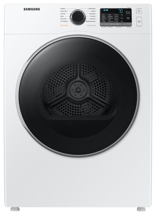 Samsung 4.0 cu. ft. White Electric Dryer with Sensor Dry Technology - DV25B6800EW/AC - Perfect for Large Families & Laundry Rooms