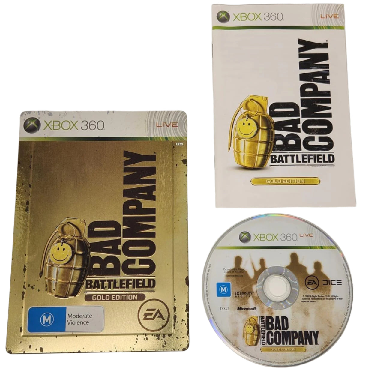 Battlefield Bad Company: Gold Edition Steelbook - Xbox 360 Game with Manual | Limited Collector's Edition | Perfect for FPS Fans & Military Shooter Enthusiasts