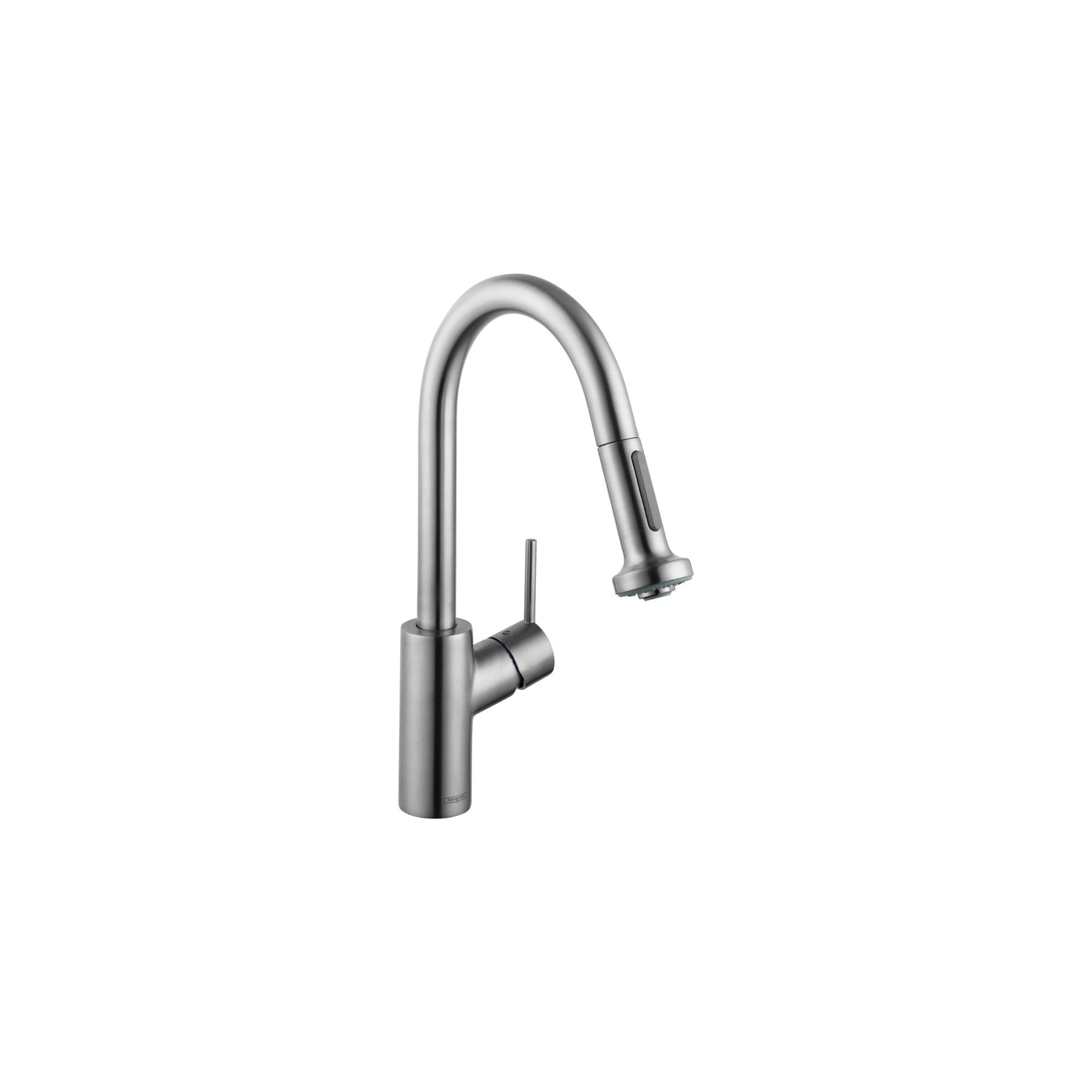 Hansgrohe Talis S² Stainless Steel Pull Down Kitchen Faucet with Magnetic Docking Spray Head - 1.75 GPM Flow Rate, Brushed Nickel Finish (Model 04286800) - Perfect for Modern Kitchens and Food Prep Stations