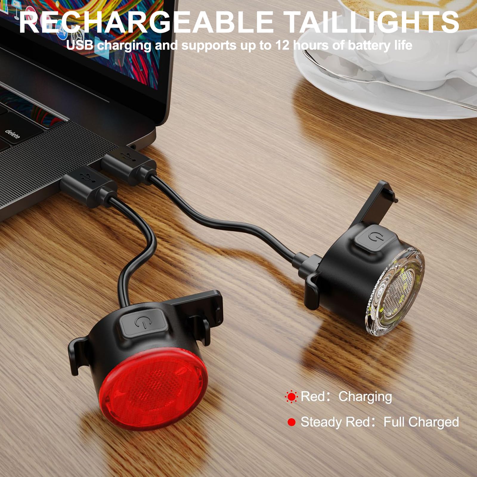 USB Rechargeable Bike Tail Light - High Visibility Rear Bicycle Safety Light for Night Riding, Cycling, and Commuting