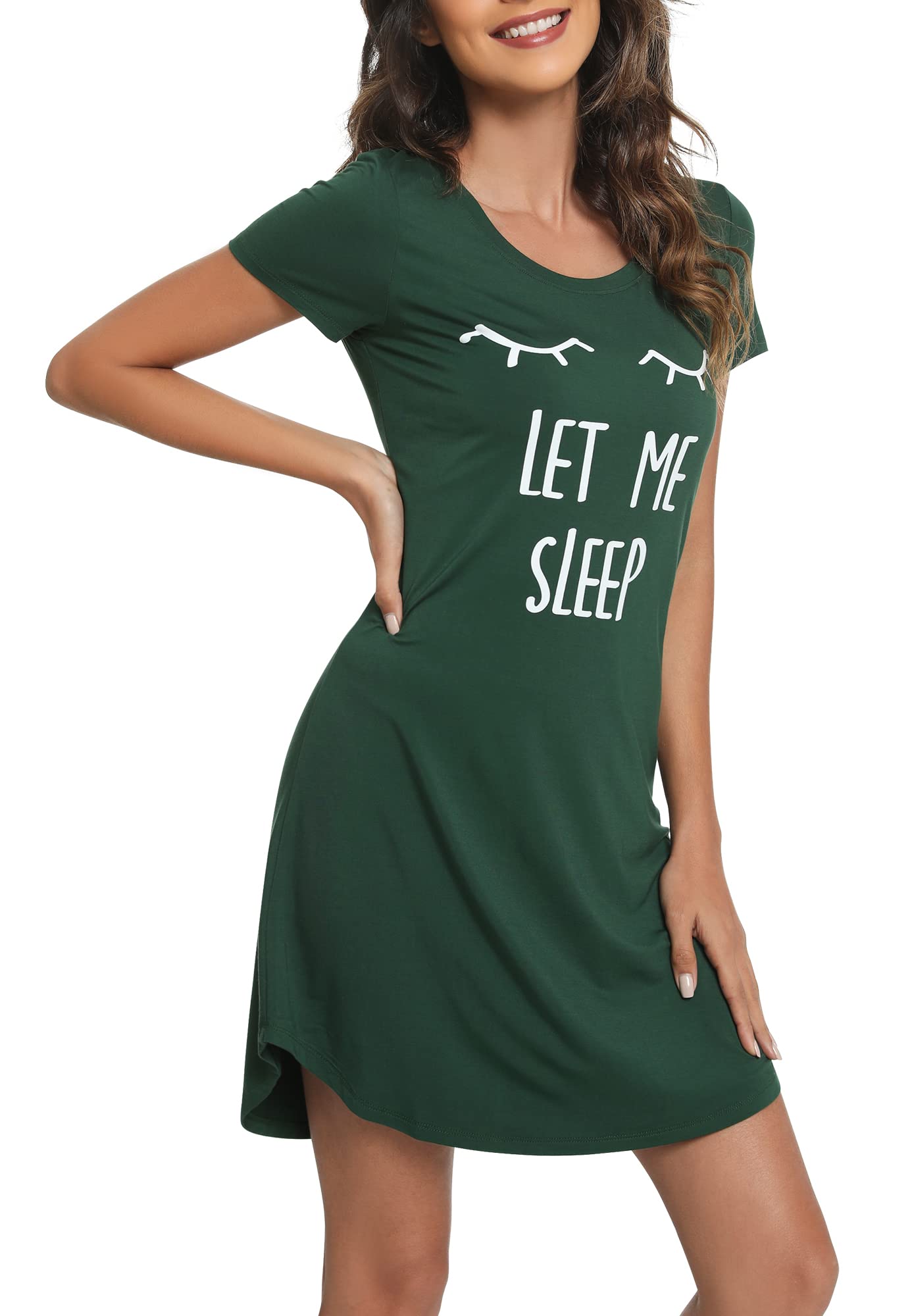 Soft Viscose Bamboo Nightgowns for Women - Plus Size Short Sleeve Sleepwear S-4X | Comfortable Pajamas for Sleeping, Lounging & Maternity Wear