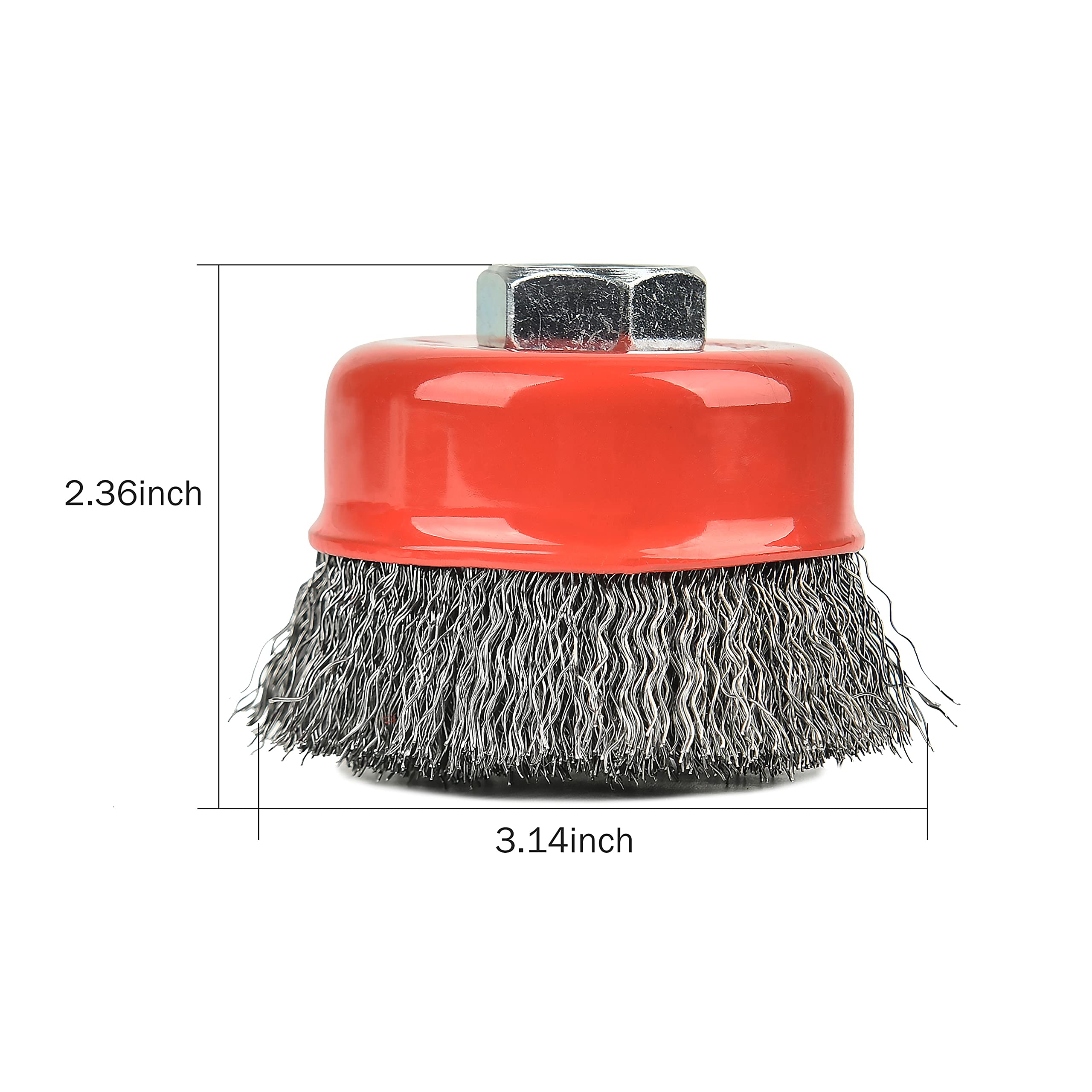 2 Pack 3 Inch Wire Wheel Cup Brush Set for Angle Grinder - 5/8-11 Threaded Arbor, 12,500 Max RPM - Metal Rust Removal & Surface Conditioning - Ideal for Automotive Repair, Metalworking & DIY Projects