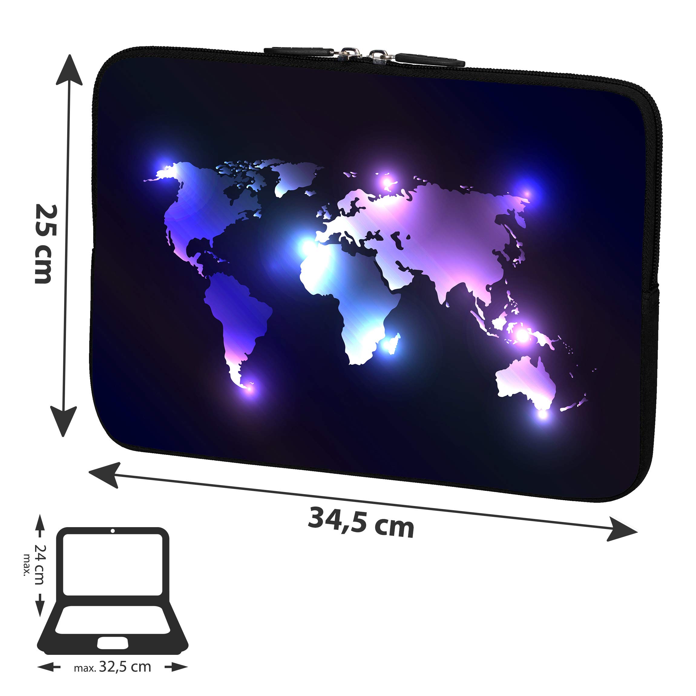 Stylish Dark World 13.3 Inch Vertical Laptop Hard Case Cover with Mouse & Mouse Pad - Perfect for Business Travel, School & Daily Commute