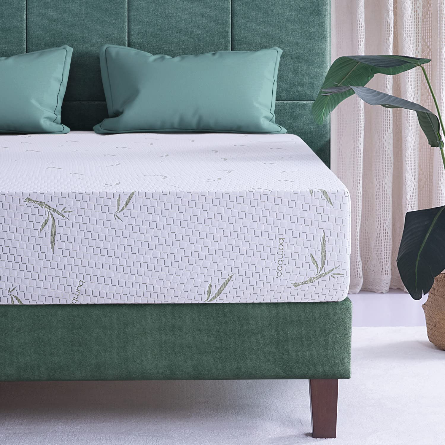 Koorlian® 10 Inch Cooling Memory Foam Mattress - Green Tea Gel & Bamboo Infused, CertiPUR-US Certified, Medium Firm Support, Made in USA (Full Size) | Perfect for Hot Sleepers & Pressure Relief in Bedrooms, Guest Rooms & Dorms