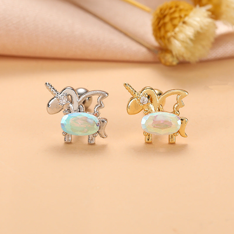 20G Hypoallergenic Heart Stud Earrings - Surgical Steel Pistol Studs for Tragus, Helix & Cartilage Piercings | Perfect for Unicorn & Fantasy Jewelry Lovers | Ideal for Everyday Wear & Special Occasions