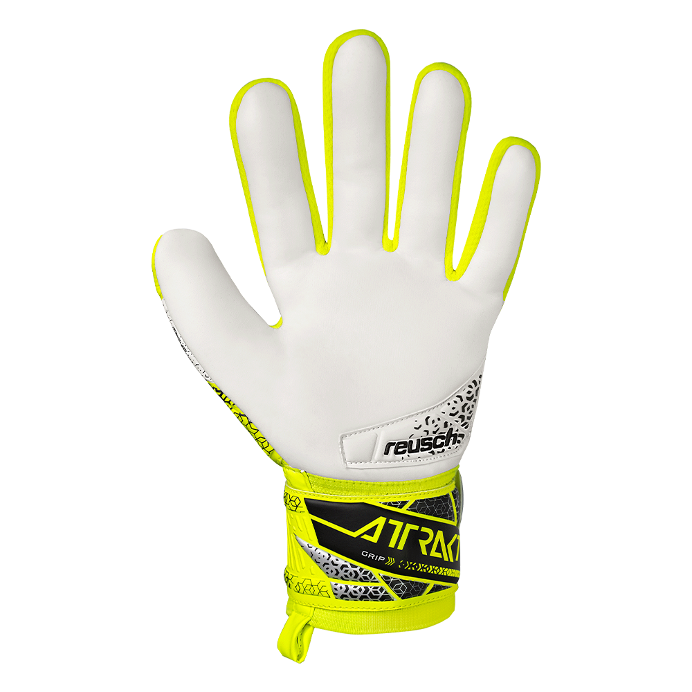 Reusch Attrakt Grip GK Goalkeeper Gloves - Safety Yellow & Silver - Professional Soccer Goalie Gloves for Training & Match Play