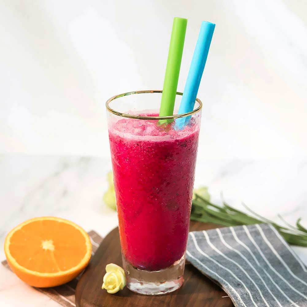 Reusable Silicone Straws 5-Pack - BPA Free with Brush - Fits Yeti & Bubba Mugs - Perfect for Smoothies & Iced Drinks