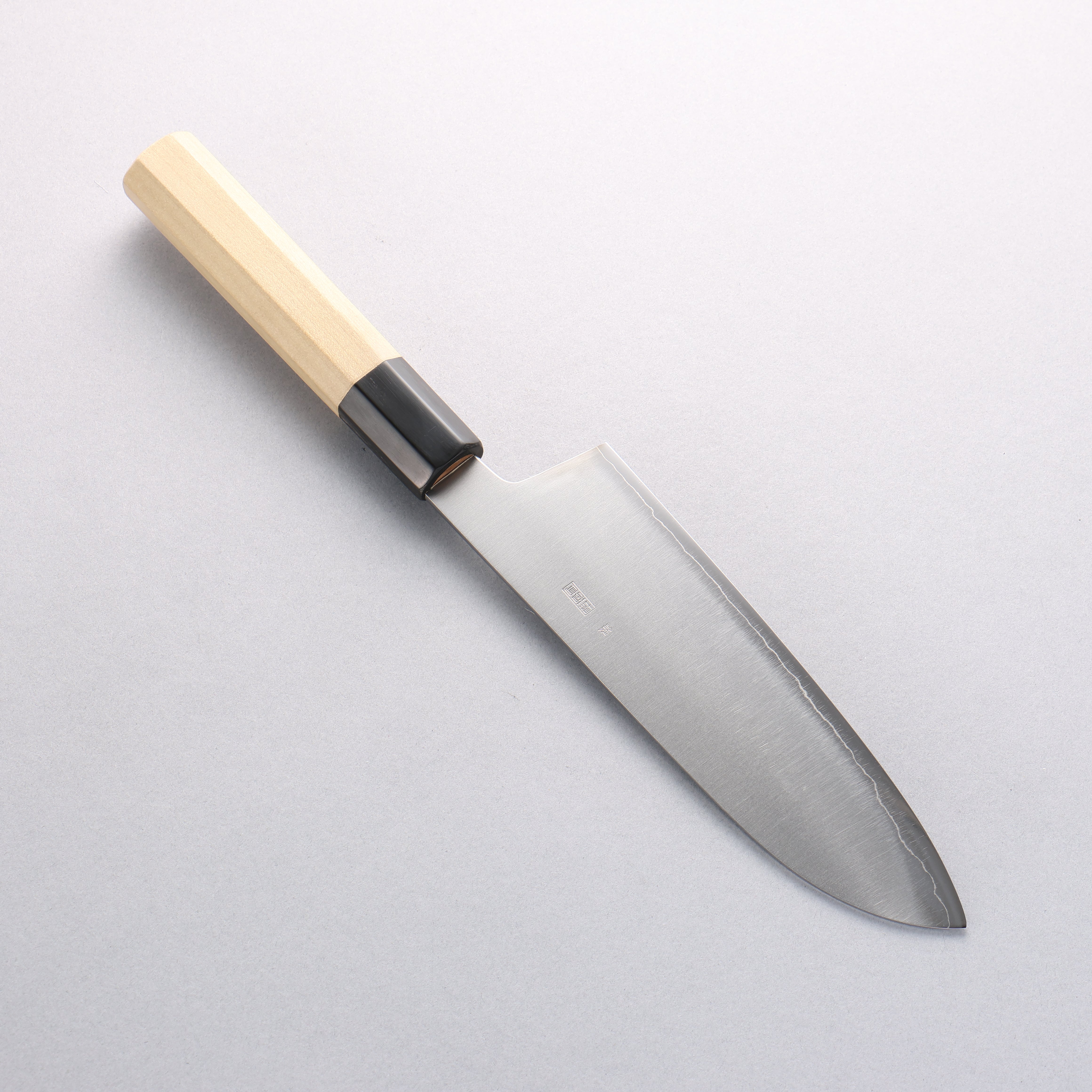 Premium Kikuzuki Silver Steel No.3 Santoku Knife 180mm with Magnolia Wood Handle - Japanese Kitchen Knife for Slicing, Dicing & Chopping Vegetables, Fruits & Meat
