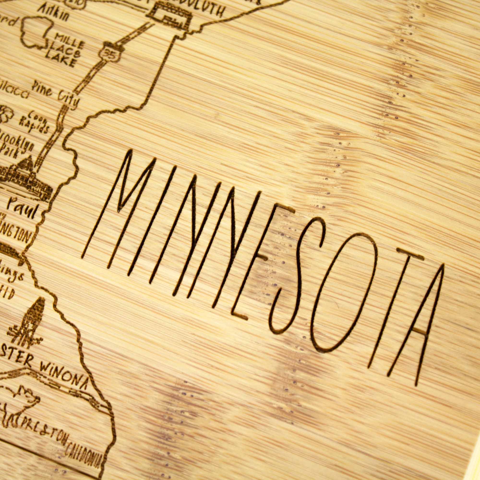 Premium Minnesota Wood Cutting Board 11x8.75 Inch - Durable Kitchen Chopping Board for Meat, Vegetables & Cheese - Perfect Gift for Home Cooks & BBQ Enthusiasts