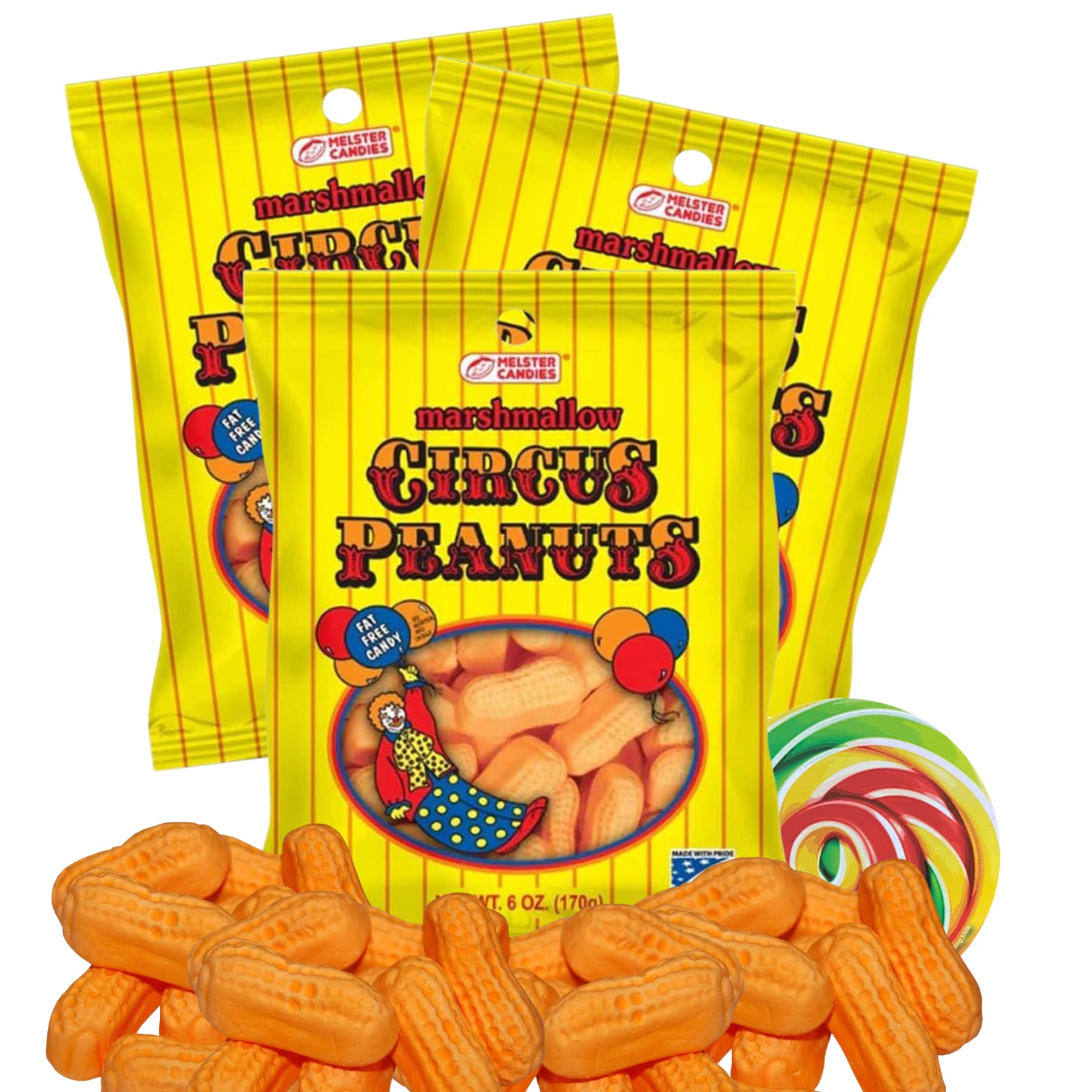 Circus Peanuts Marshmallow Candy - Banana Flavored Carnival Treats | Classic Nostalgic Snacks for Kids & Adults | 6oz Pack of 3 | Perfect for Birthday Parties, Halloween Treats & Movie Night Snacks
