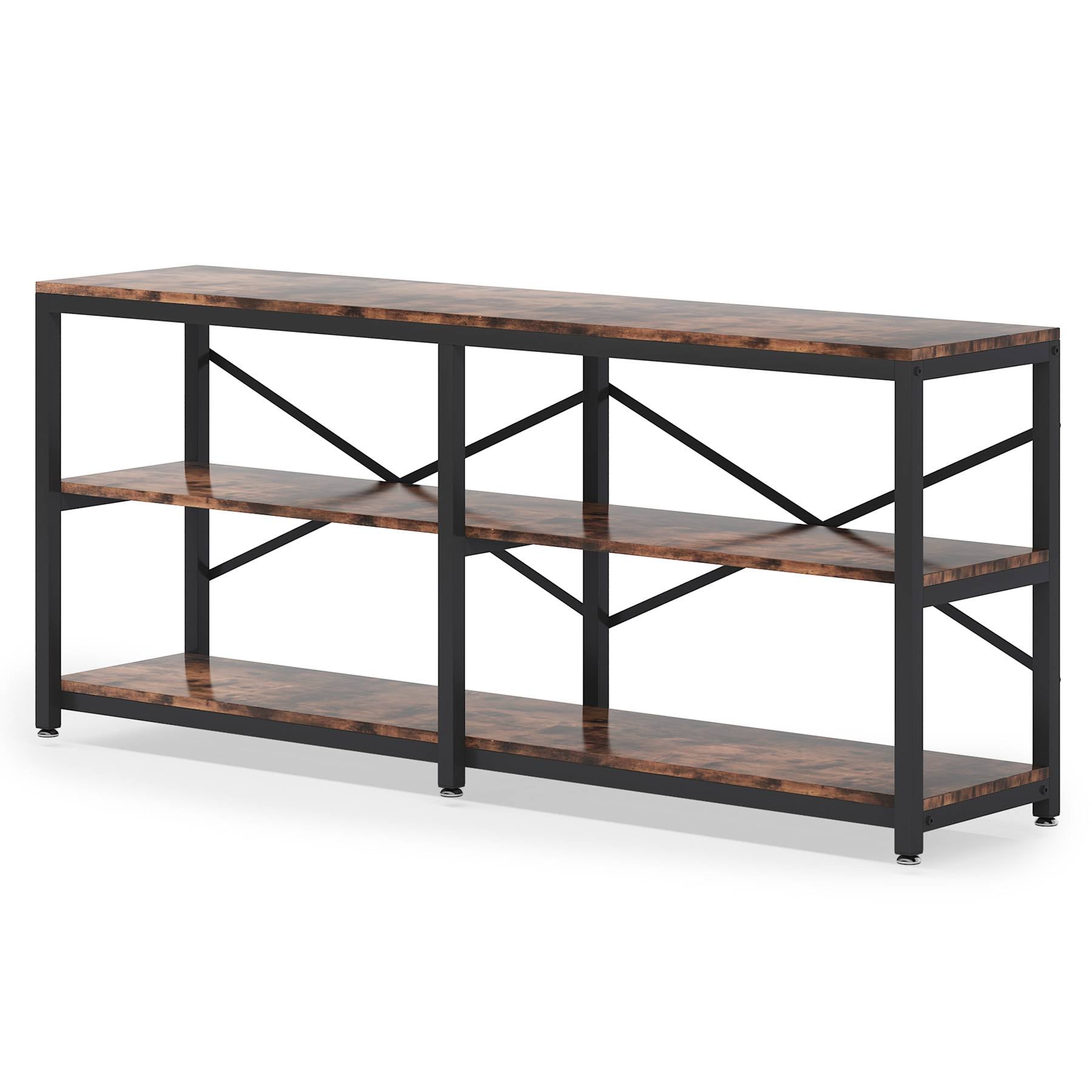3-Tier Console Table with Storage Shelves, 70.9