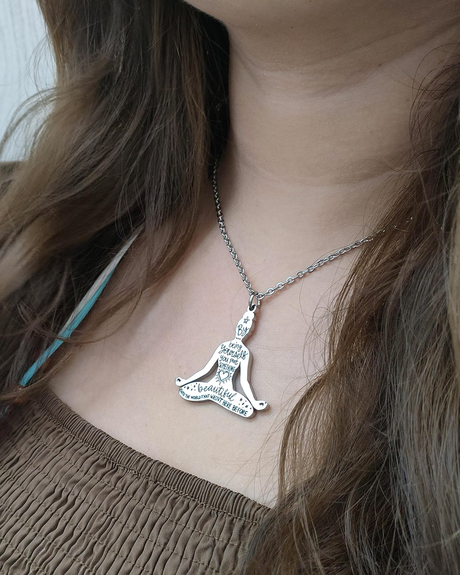 Inspirational Necklace for Women - Positive Quotes Motivational Jewelry with Silhouette Pendant, BLM & Black Woman Empowerment Gift - Perfect for Everyday Wear, Gifting & Special Occasions