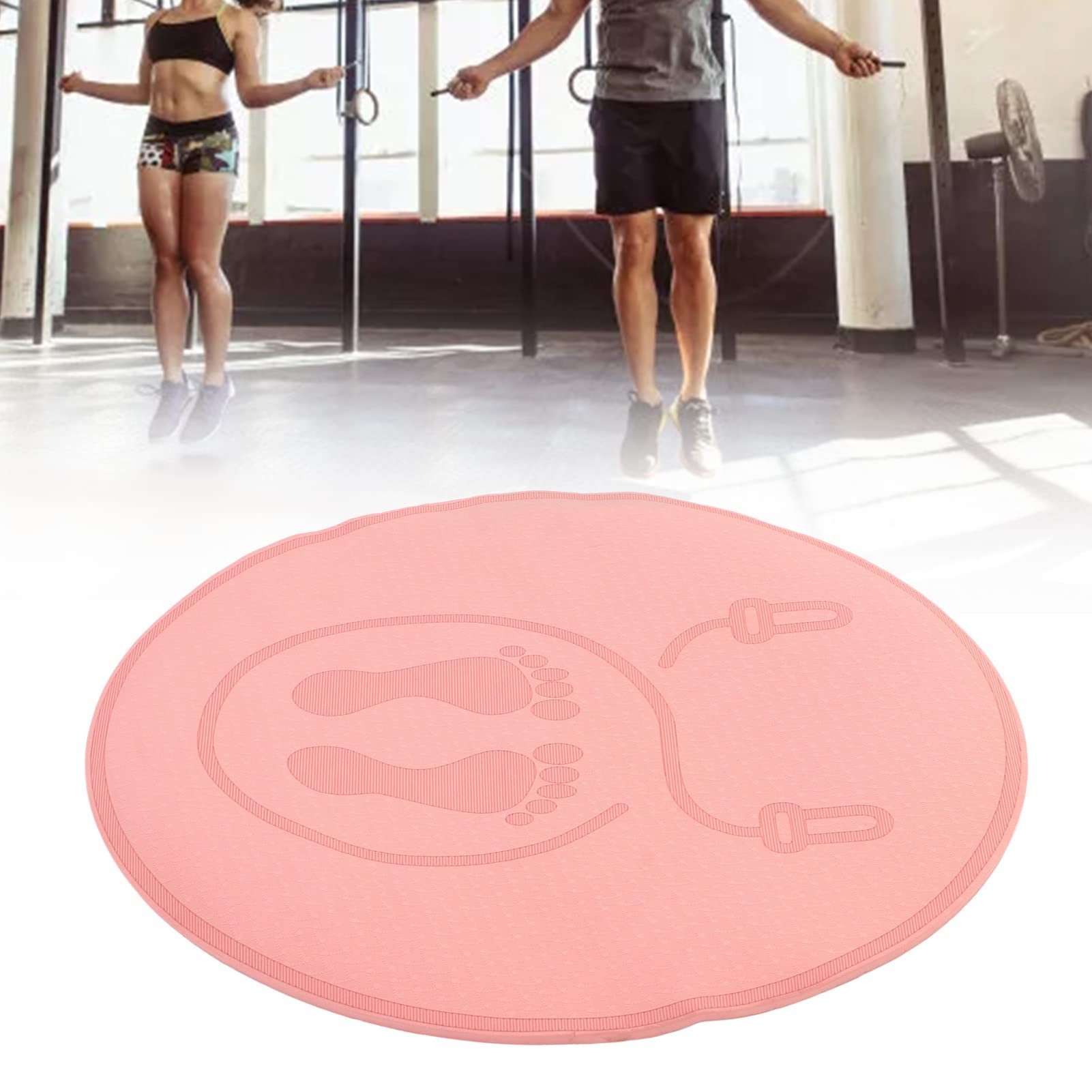 Premium TPE Yoga Mat for Exercise & Jump Rope - Non-Slip, Noise Reducing Workout Mat for Home Gym, Yoga Studio & Outdoor Fitness