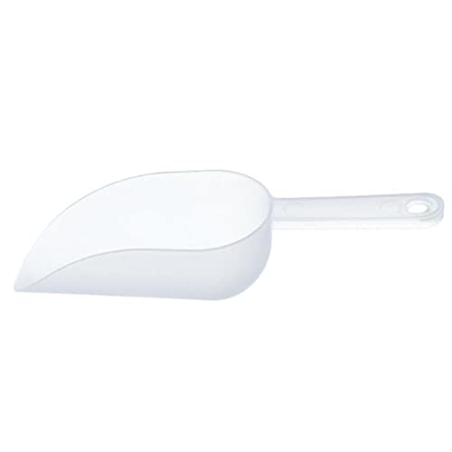 10Pcs White Plastic Ice Measuring Scoops for Candy, Sugar, Ice Cream - Multi-Purpose Kitchen Scooper with Frosted Handle, Perfect for Party Dessert Buffet, Baking & Cocktail Making (Measuring Weight Included)
