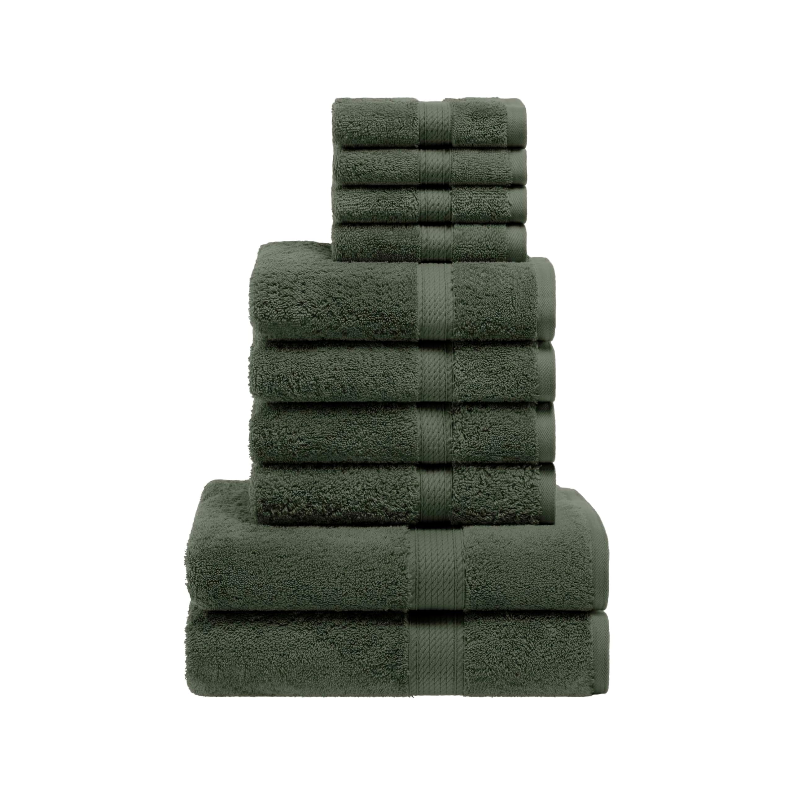 Premium Egyptian Cotton Towel Set - 10-Piece Luxury Bath Towels, Hand Towels & Washcloths (30