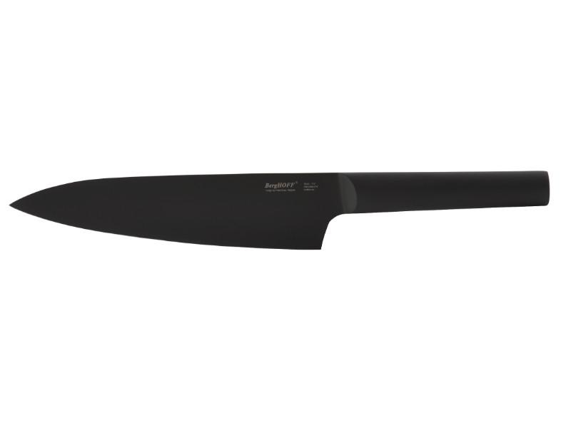 BergHOFF Ron 7.5-Inch Professional Chef Knife - High Carbon Stainless Steel Blade with Ergonomic Black Handle - Perfect for Slicing, Dicing, and Chopping Vegetables, Meat, and Herbs in Professional Kitchens & Home Cooking
